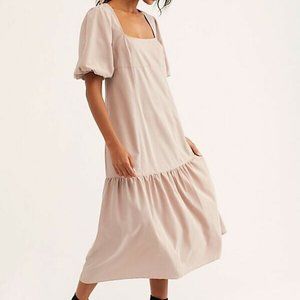 Free People Jordan puff sleeve midi dress